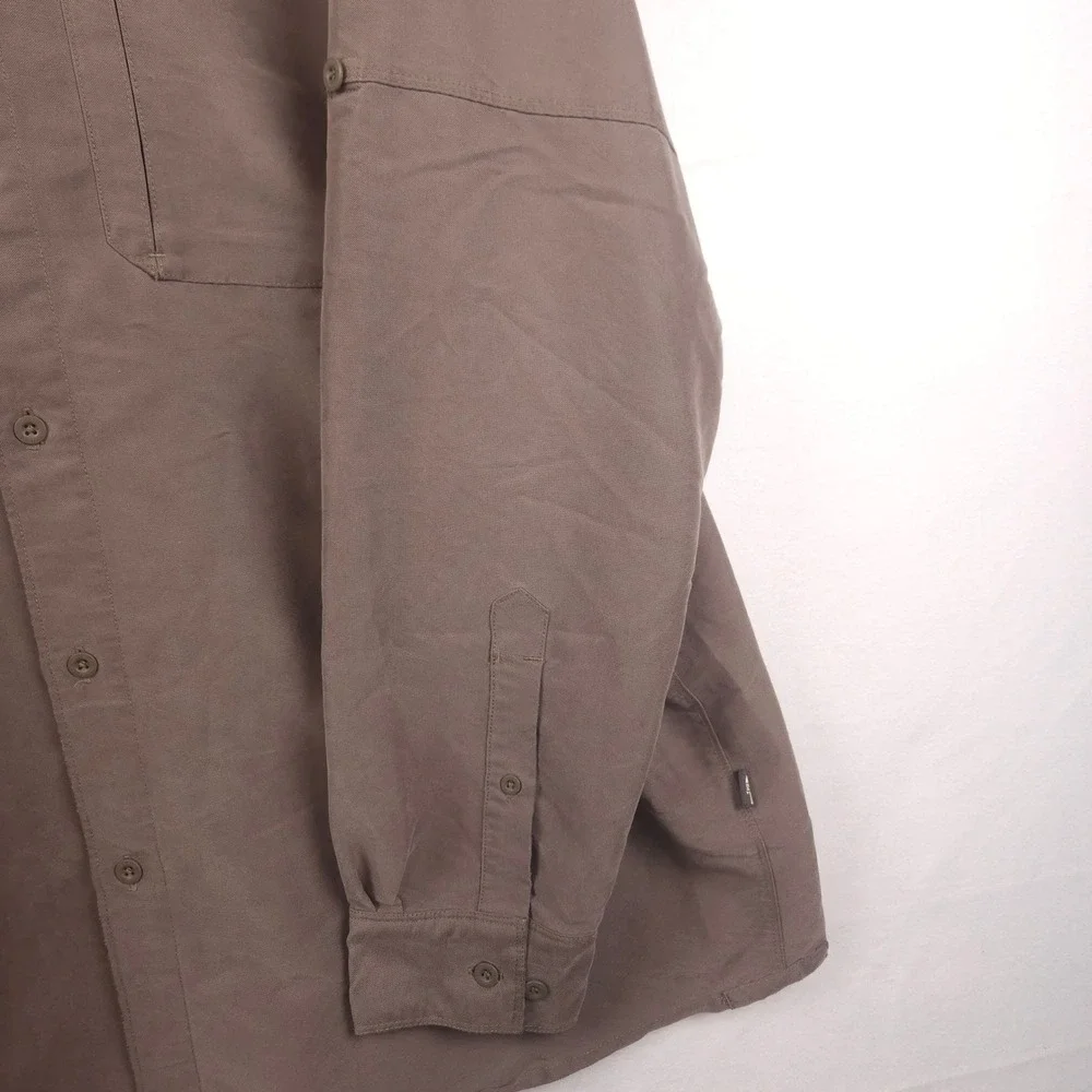 The North Face Tekware Shirt Men's XXL‎ Taupe Modal Blend Button Up Hike Outdoor
